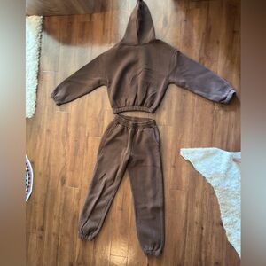 Brown Hoodie and Jogger Set